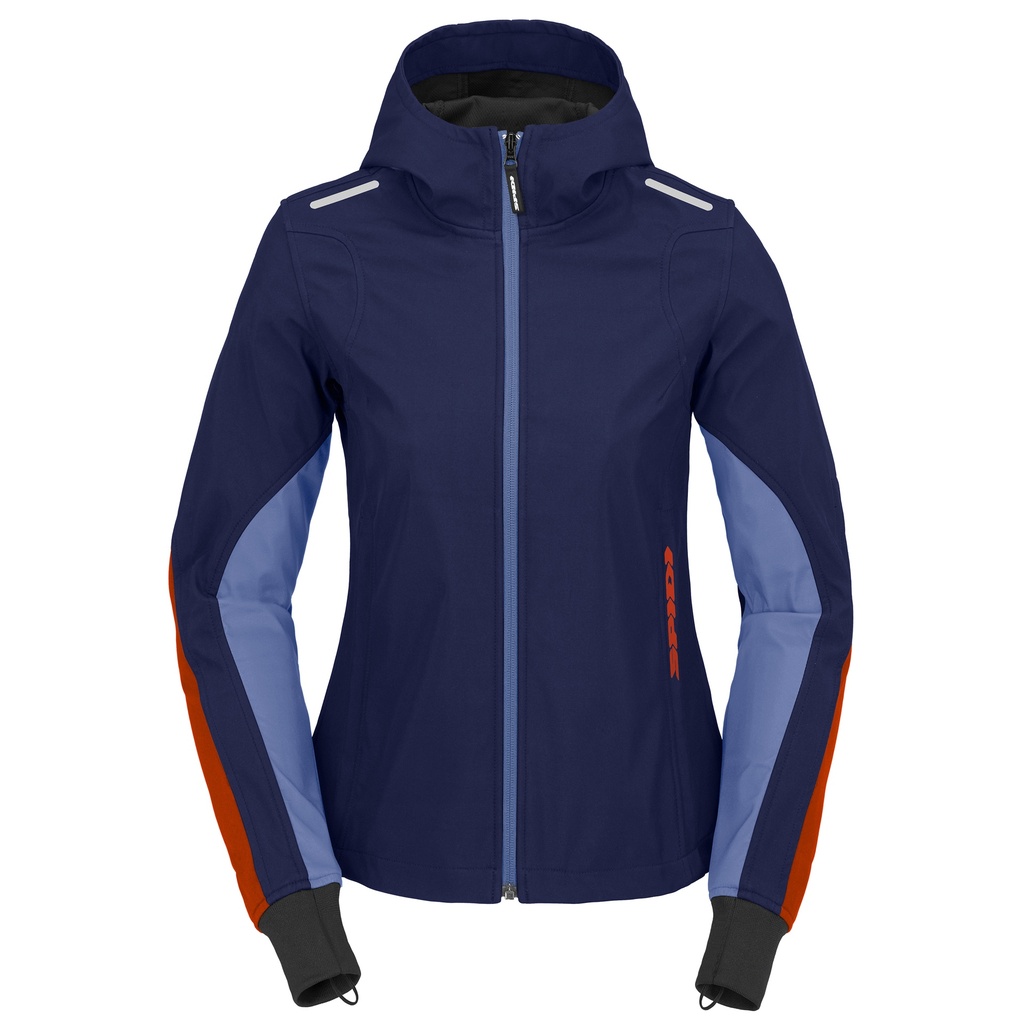 [T334-451-XS] Spidi Hoodie Armor Light Lady Navy/Red (XS)