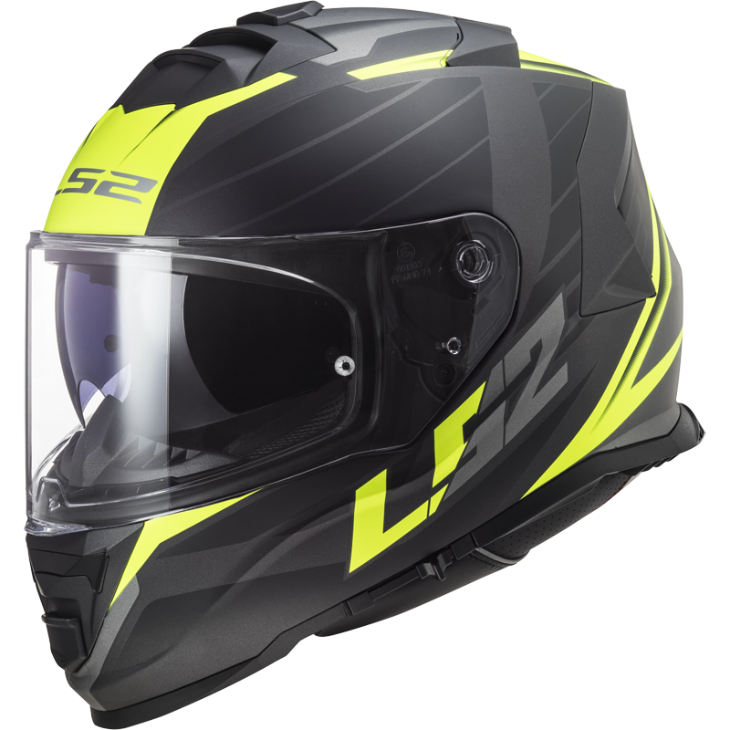 [168002060XS] LS2 FF800 STORM II NERVE M.BLACK H-V YELLOW-06 (XS)