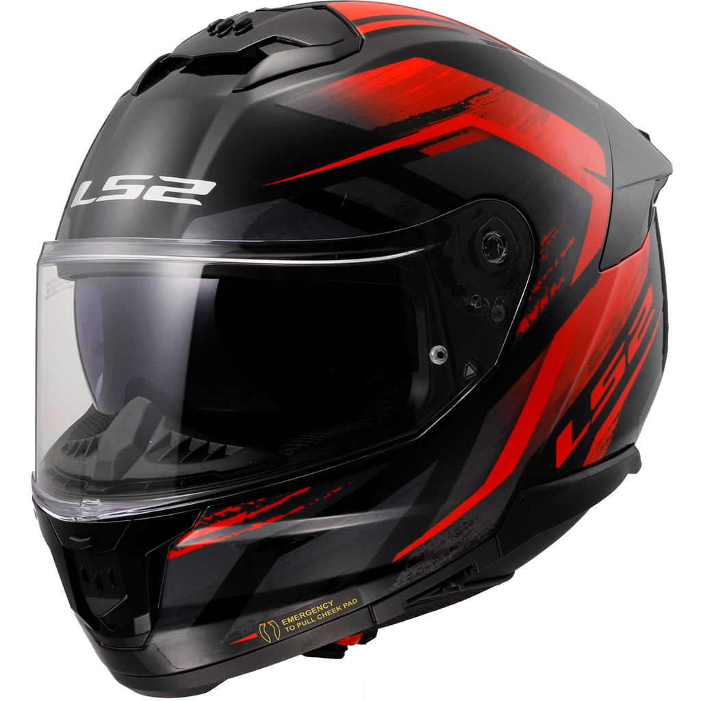[168082132XS] LS2 FF808 STREAM II FURY BLACK RED-06 (XS)