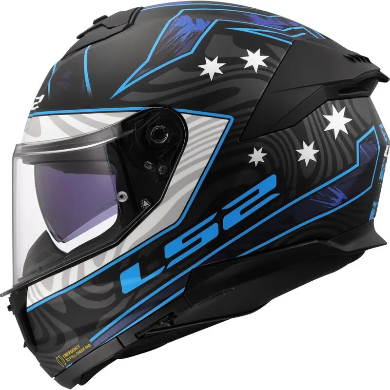 [168082925XS] LS2 FF808 Stream II Galdam Black Blue-06 (XS)