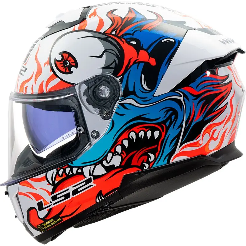 [168082702XS] LS2 FF808 Stream II Inferno White Blue-06 (XS)