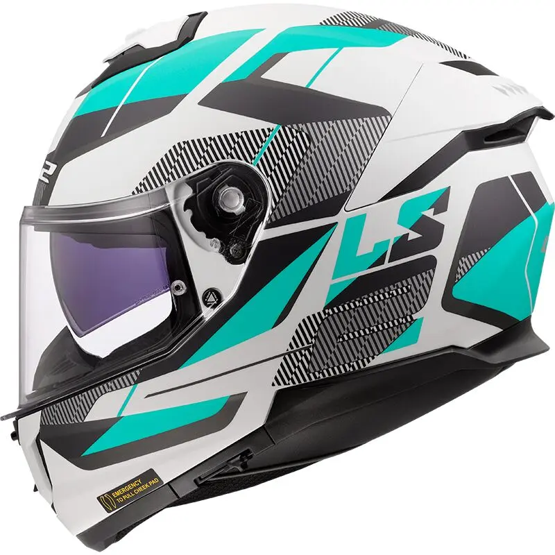 [168082367XS] LS2 FF808 Stream II Road Cyan Light Grey-06 (XS)