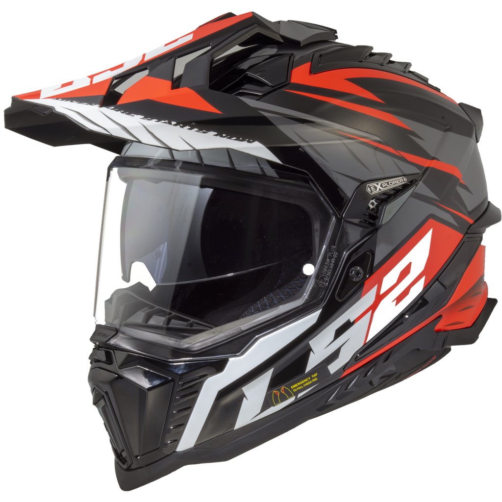 [467012232XS] LS2 MX701 EXPLORER SPIRE BLACK TITANIUM RED-06 (XS)