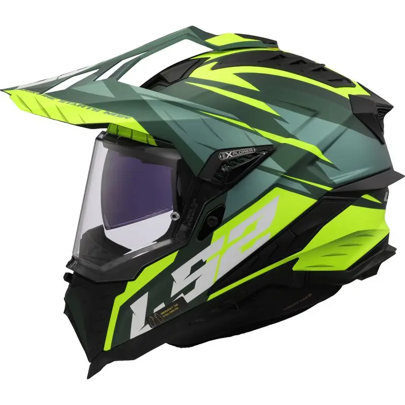 [467012261XS] LS2 MX701 Explorer Spire Green H-Vis Yellow-06 (XS)