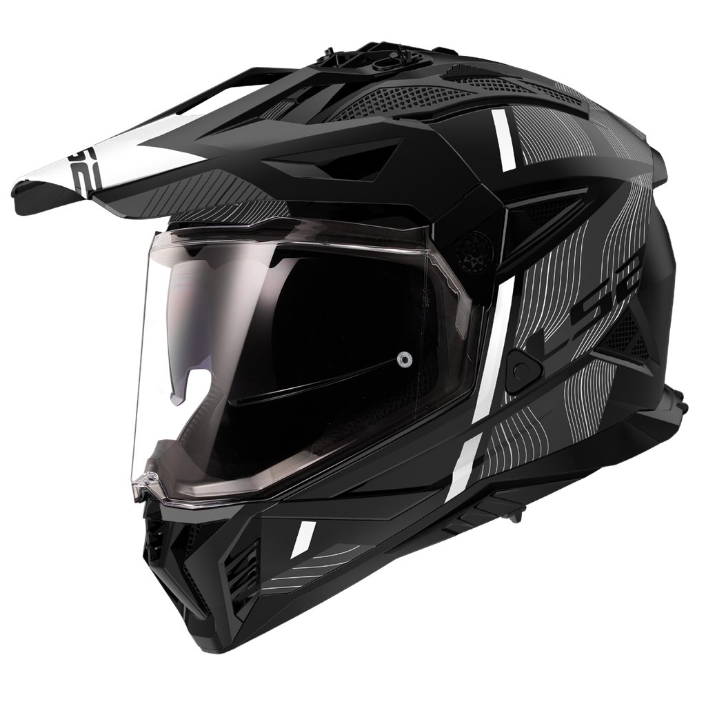 [467022211XS] LS2 MX702 PIONEER II HILL MATT BLACK WHITE-06 (XS)