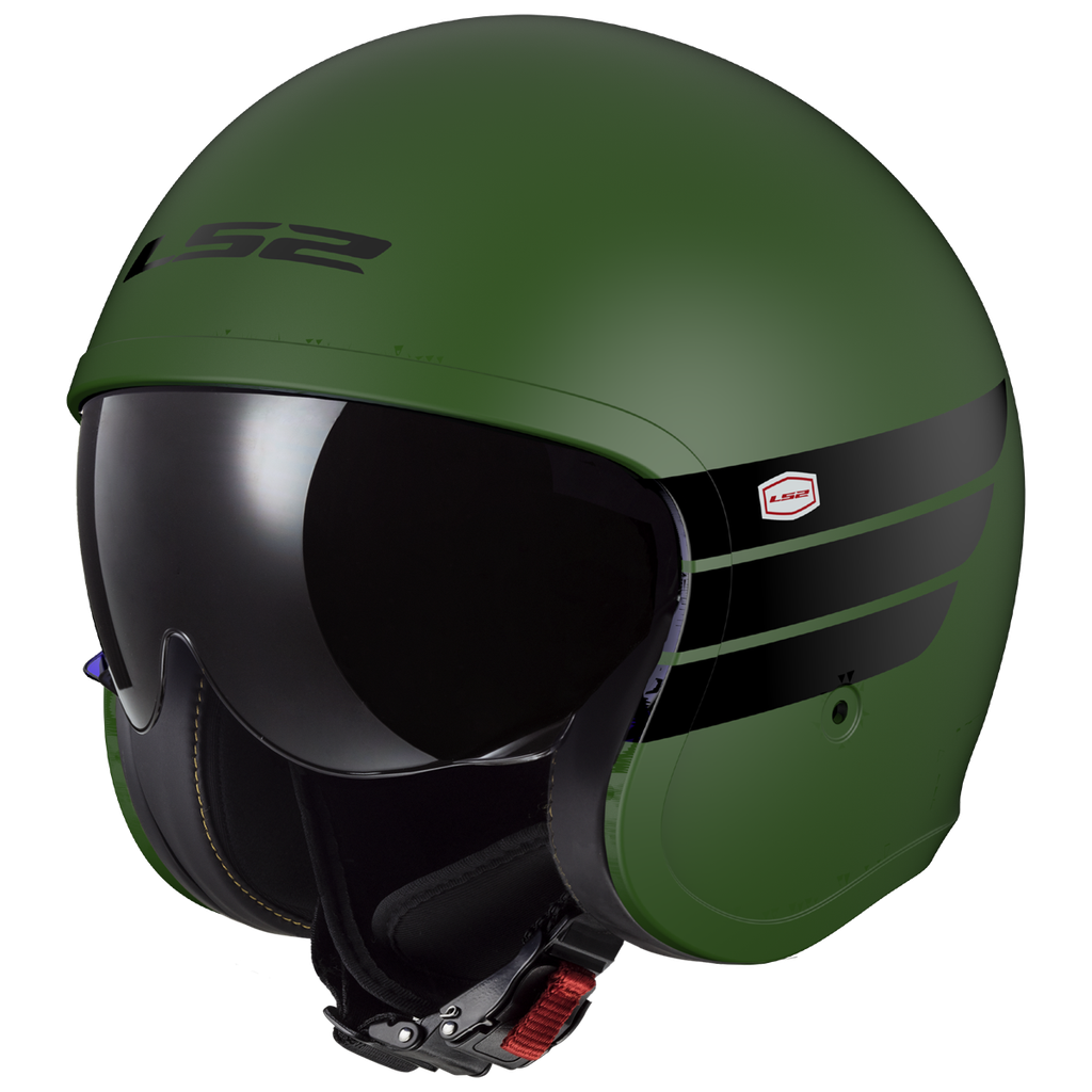 [365992162XS] LS2 OF599 SPITFIRE II RETRO M.MILITARY GREEN-06 (XS)