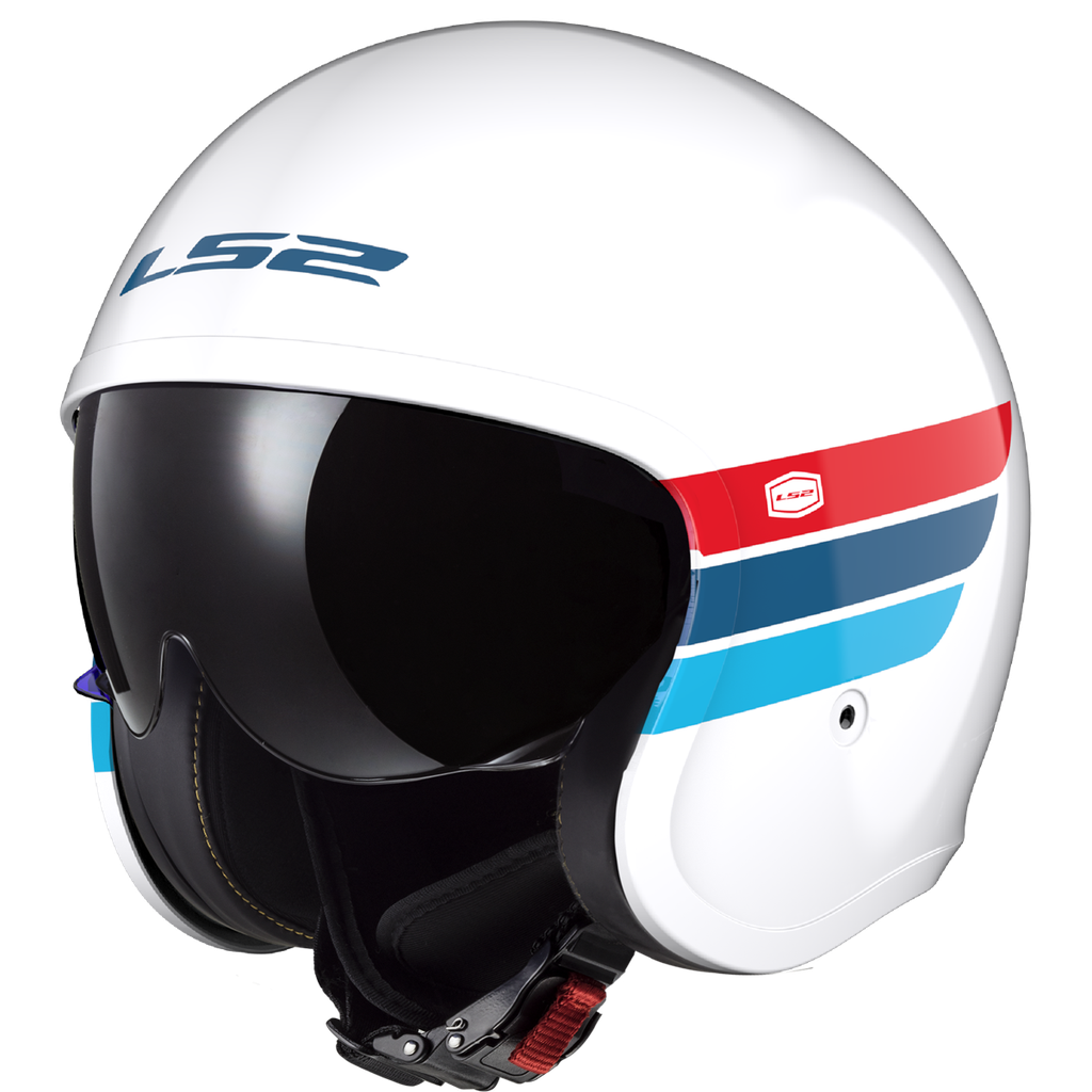 [365992102XS] LS2 OF599 SPITFIRE II RETRO WHITE BLUE RED-06 (XS)