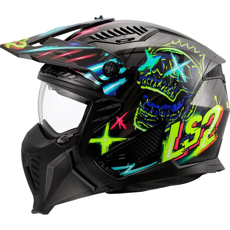 [366062412XS] LS2 OF606 Drifter Rayz Black Blue-06 (XS)