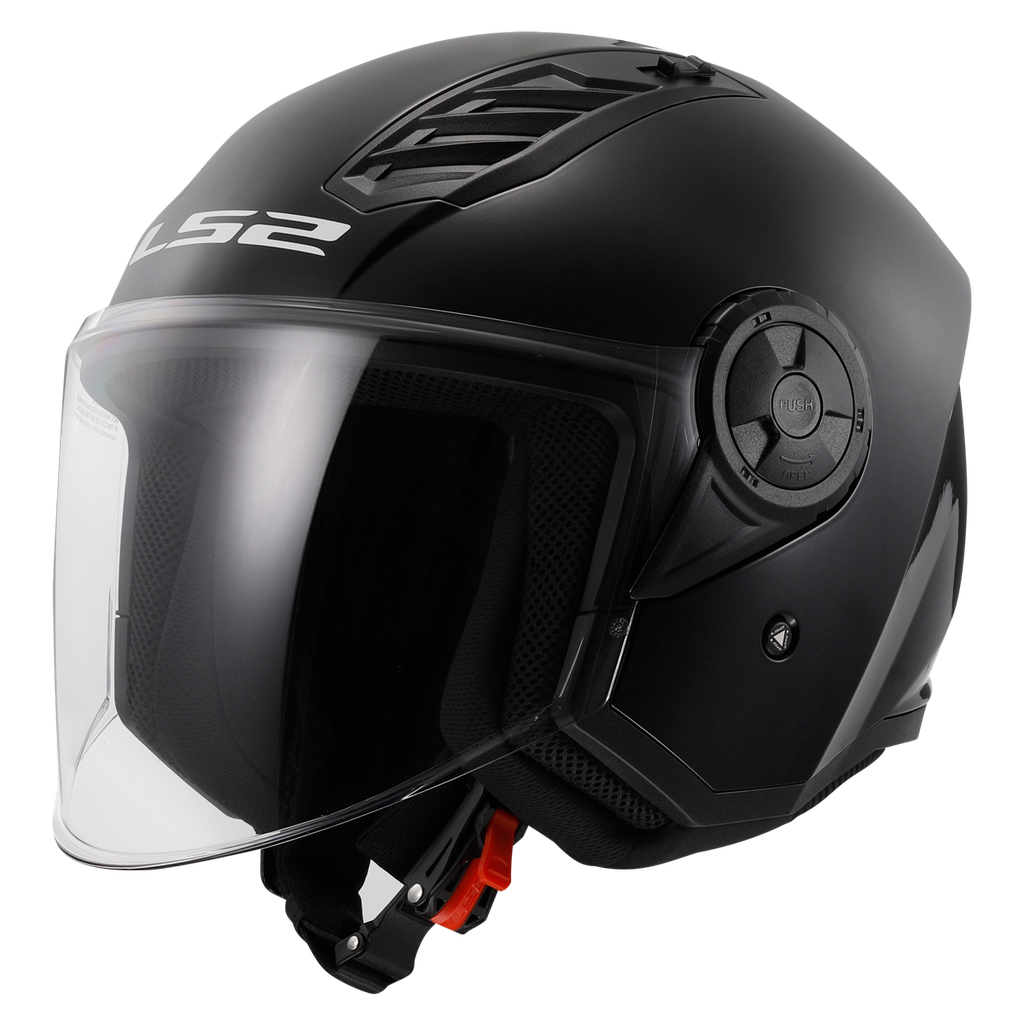 [366161012XS] LS2 OF616 AIRFLOW II SOLID GLOSS BLACK-06 (XS)
