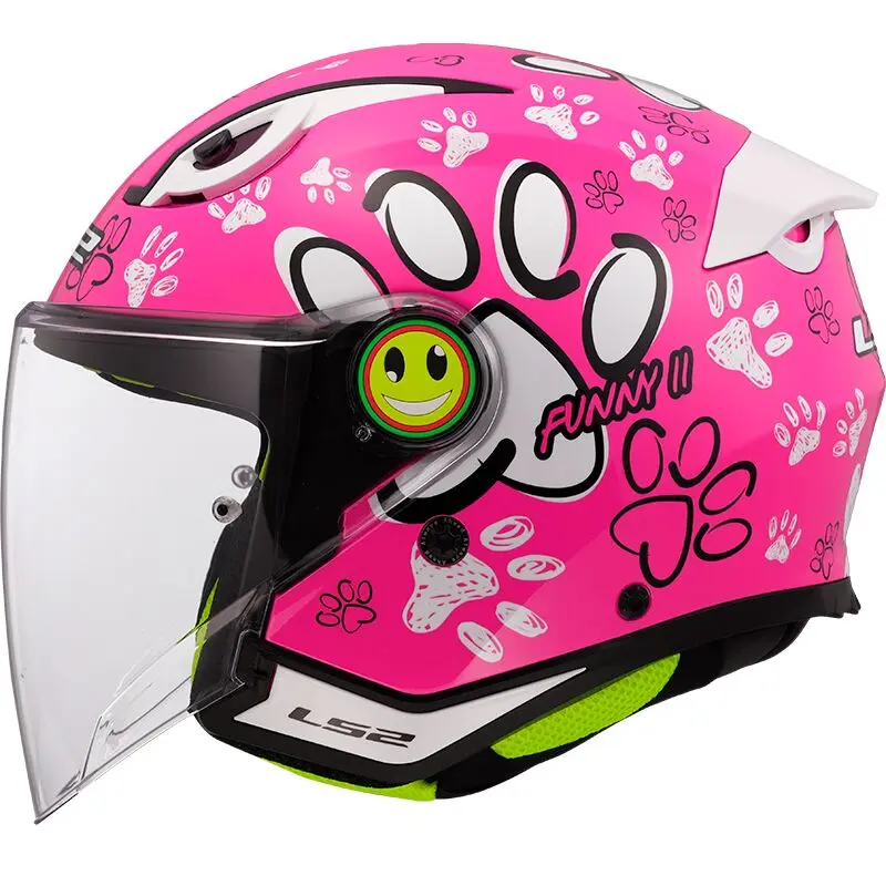 [366222246S] LS2 OF622 Funny II Paws Pink (S)