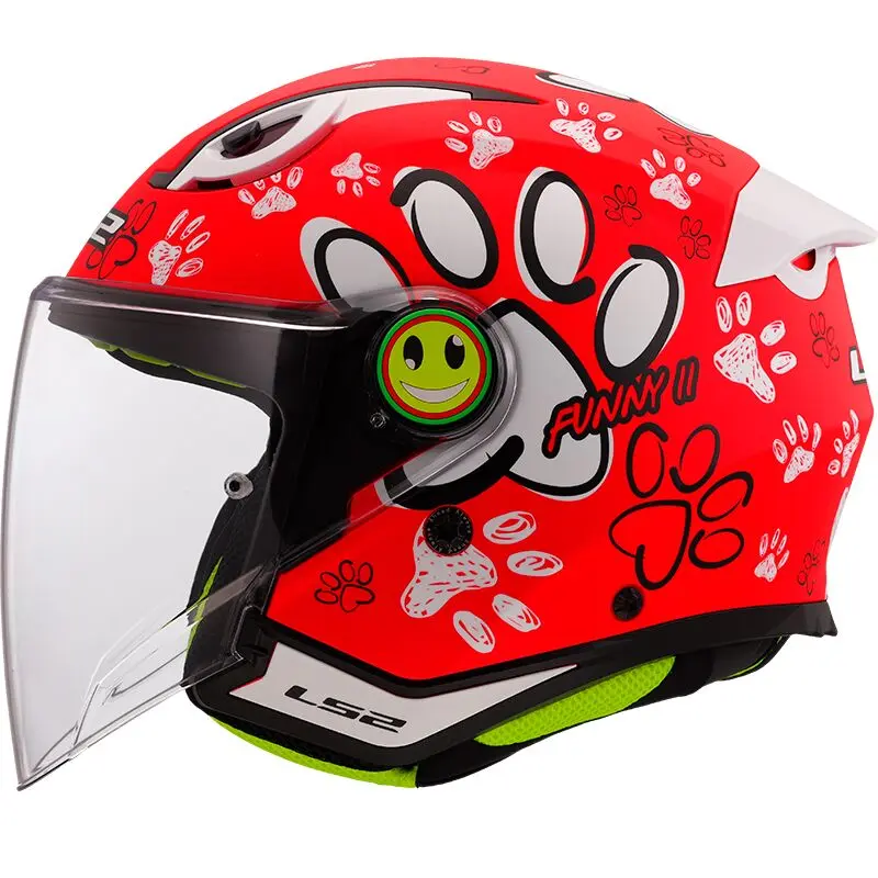 [366222231S] LS2 OF622 Funny II Paws Red (S)