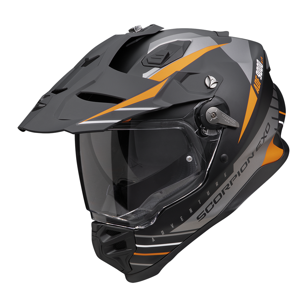 [184-472-304-02] Scorpion Adf-9000 Air Feat Matt Black-Silver-Orange (XS)