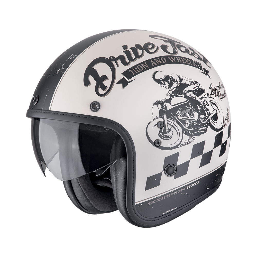 [78-498-365-02] Scorpion Belfast Evo Drive Fast Matt Cream-Black (XS)