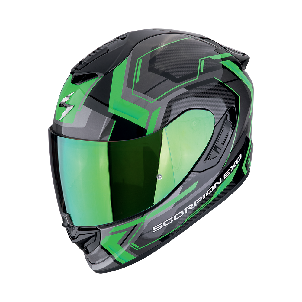 [140-489-69-02] Scorpion  Exo-1400 Evo Air Linart Black-Green (XS)