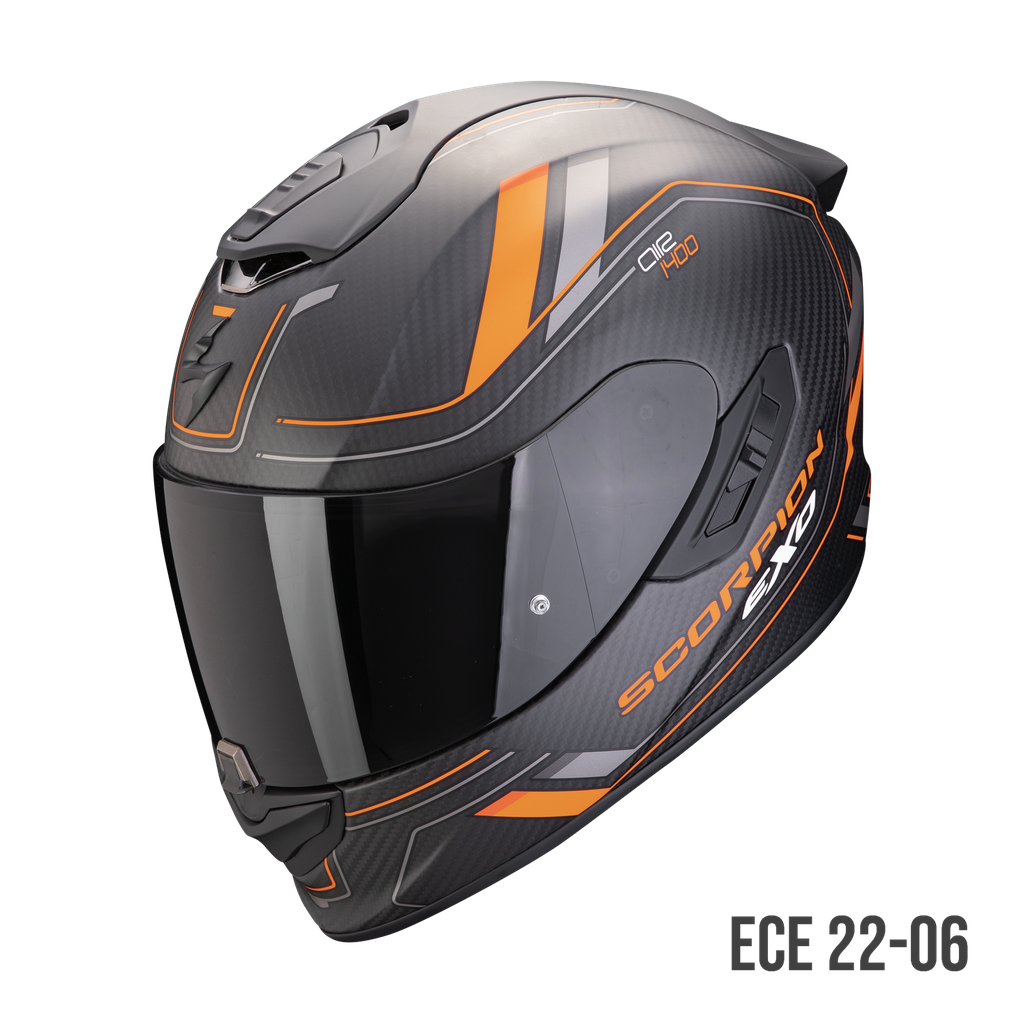 [140-440-168-02] Scorpion  Exo-1400 Evo Carbon Air Mirage Matt Black-Orange (XS)