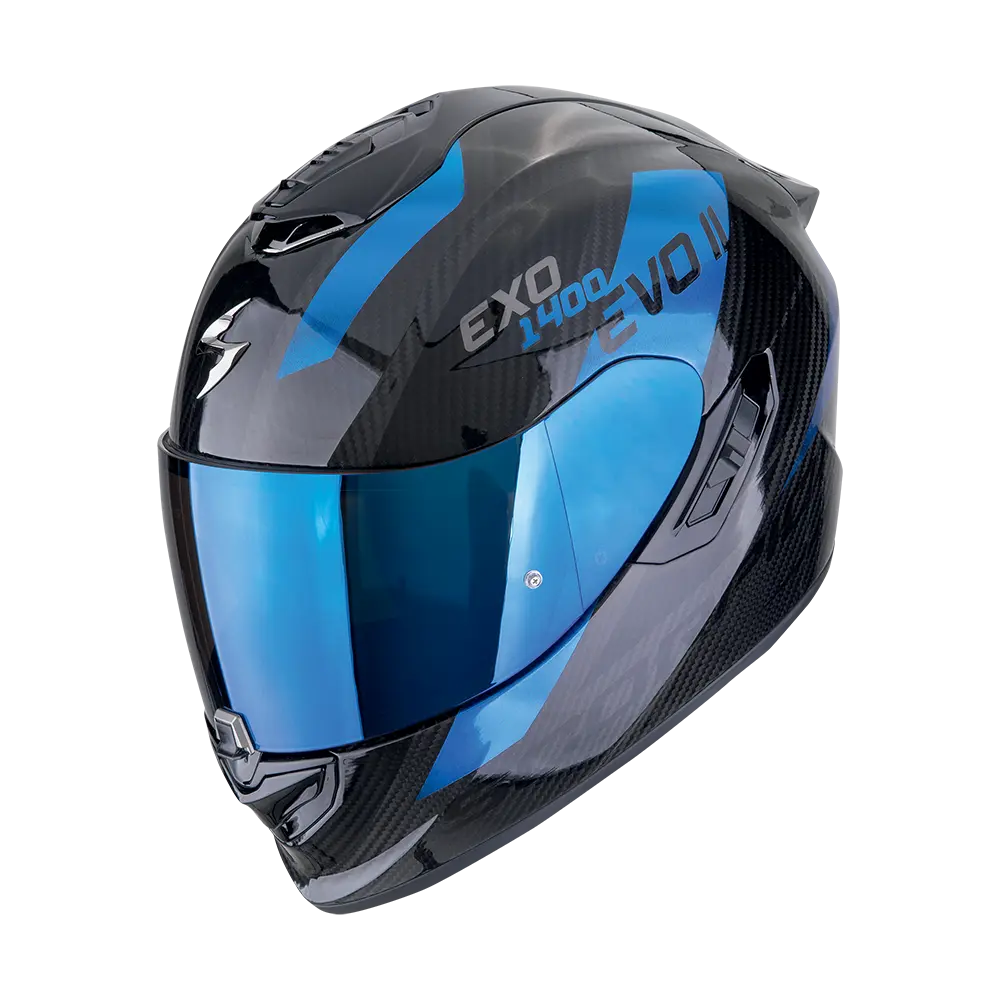 [140-483-66-02] Scorpion  Exo-1400 Evo II Carbon Air Platted Black-Blue (XS)