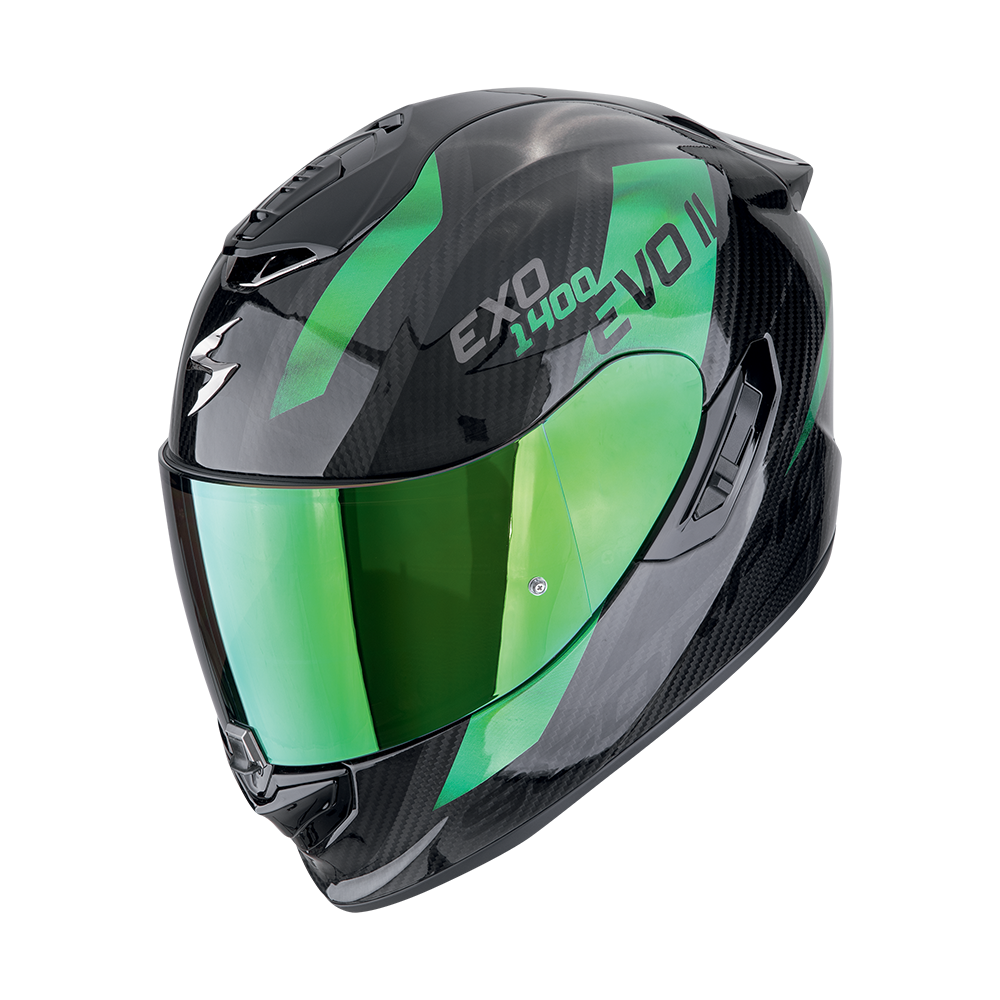 [140-483-69-02] Scorpion  Exo-1400 Evo Carbon Air Platted Black-Green (XS)