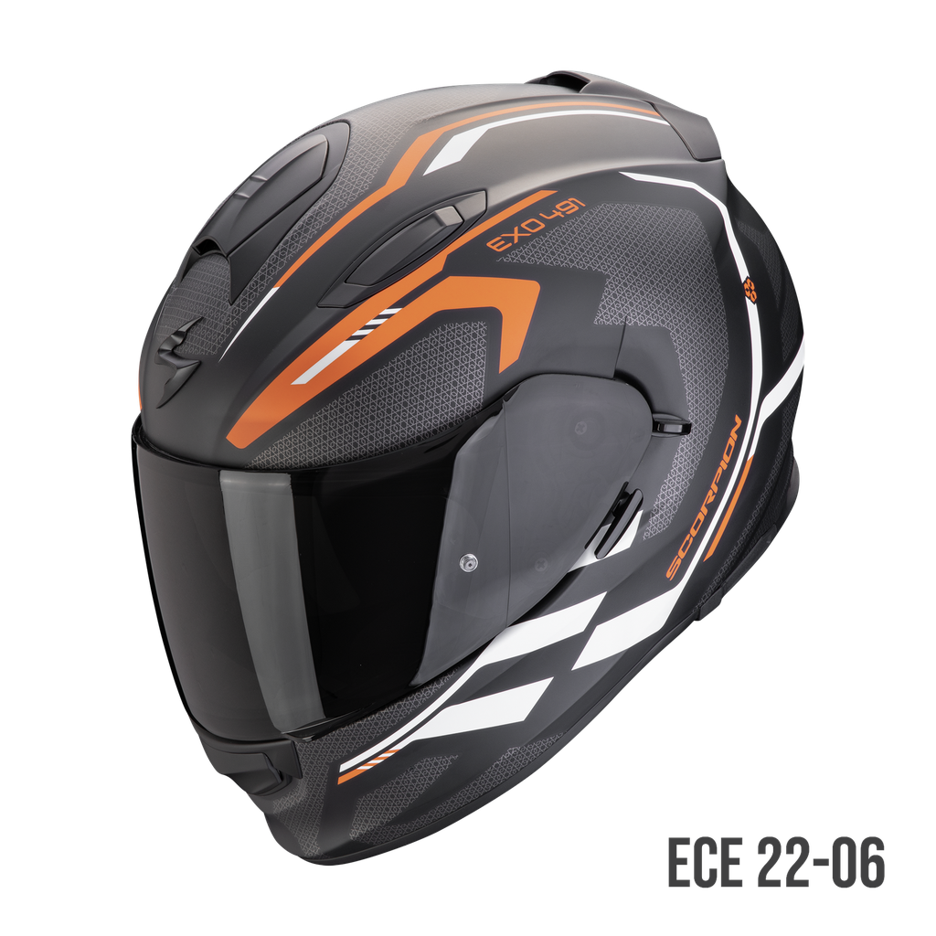 [48-450-333-02] Scorpion Exo-491 Kripta Matt Black-Orange-White (XS)