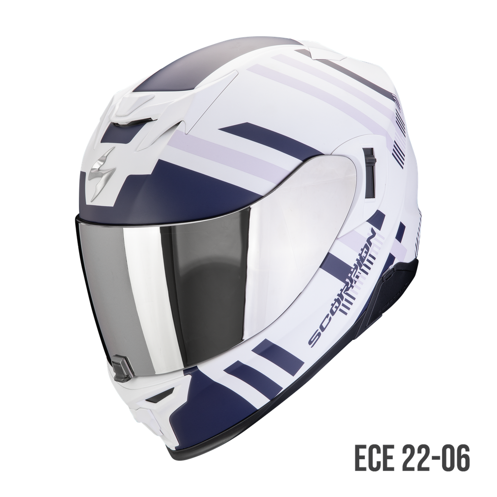 [172-447-330-01] Scorpion  Exo-520 Evo Air Banshee Matt White-Blue-Purple (XXS)