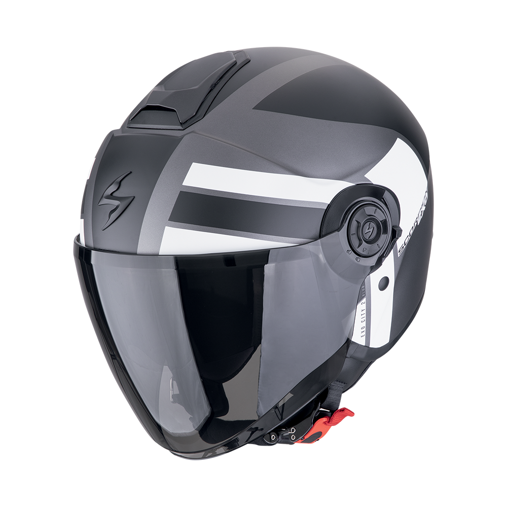 [183-496-357-02] Scorpion  Exo-City Ii Blur Matt Silver-Black-White (XS)