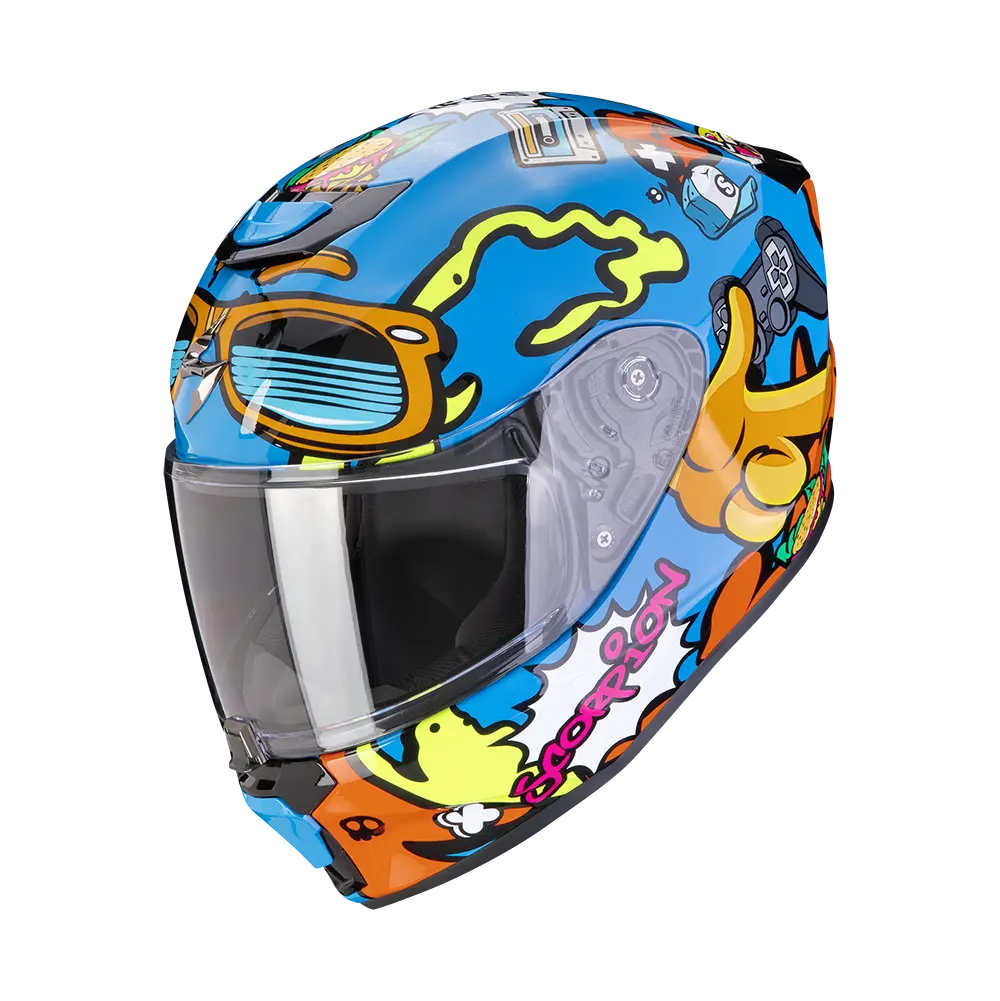 [120-437-204-03] Scorpion Exo-Jnr Air Fun Blue-Orange (S)
