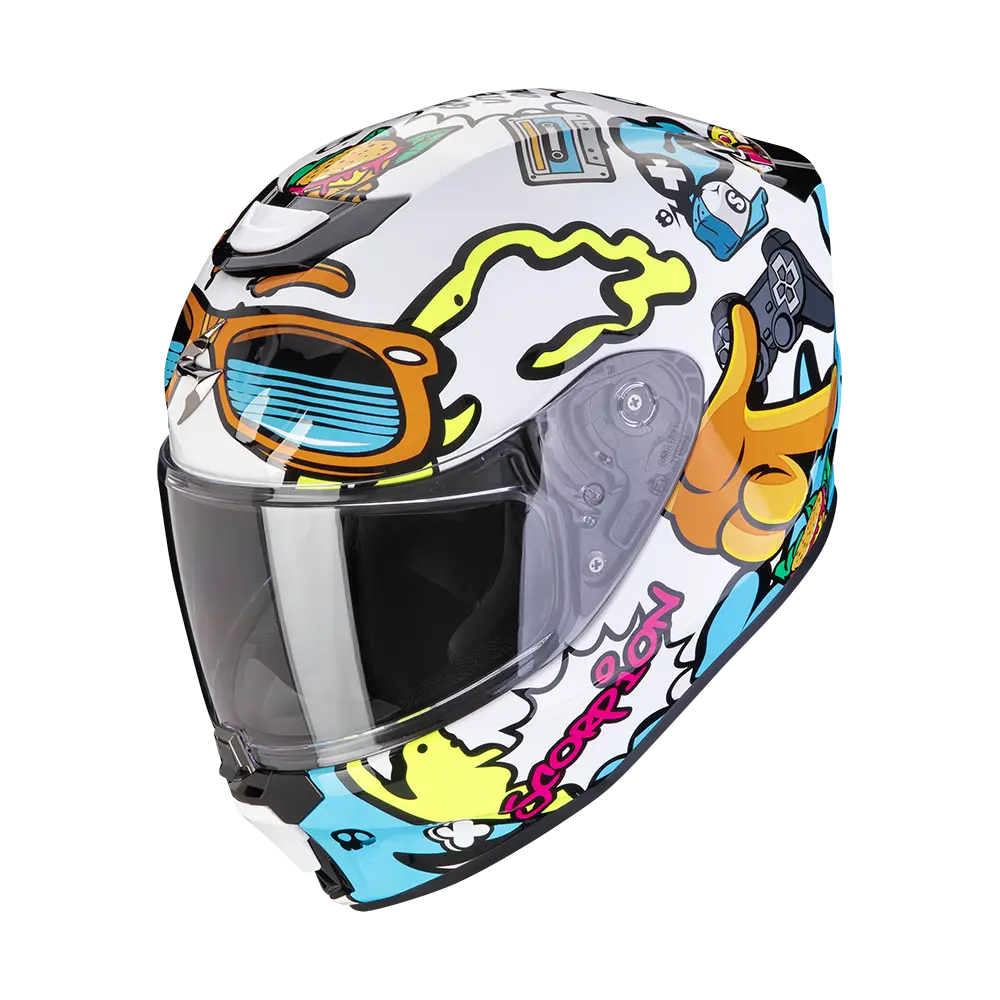 [120-437-74-03] Scorpion Exo-Jnr Air Fun White-Blue (S)