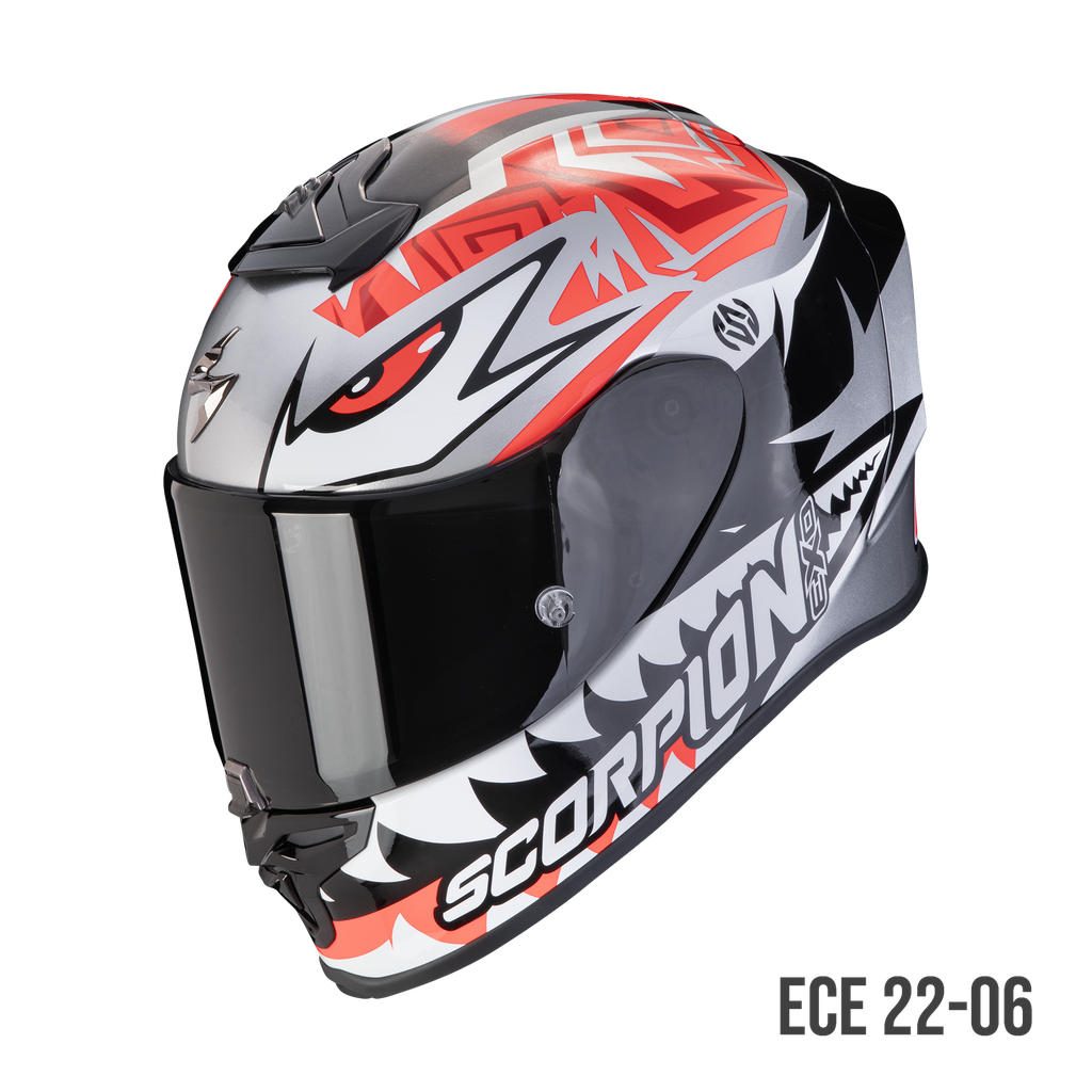 [110-439-327-02] Scorpion  Exo-R1 Evo Air Zaccone Replica Silver-Black-Red (XS)