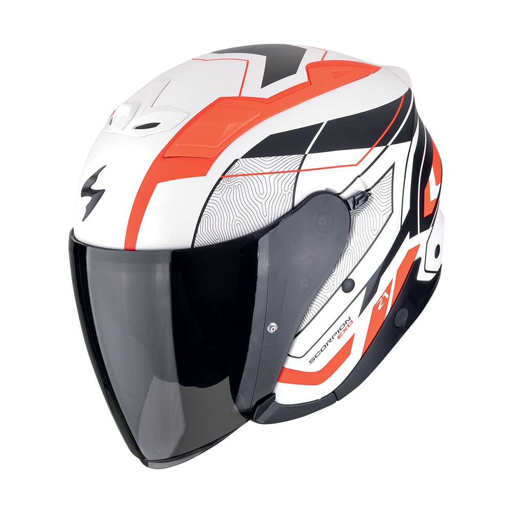 [123-492-164-02] Scorpion Exo-Z1 Vue Matt White-Red-Black (XS)