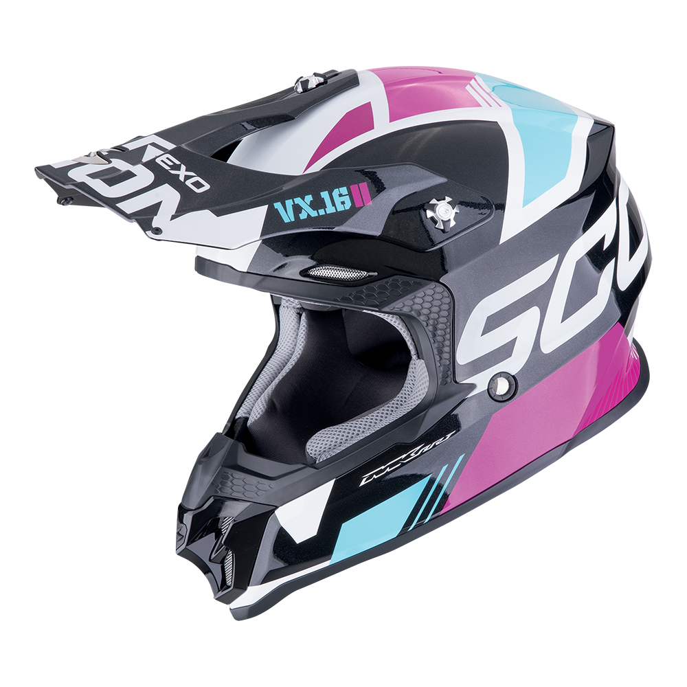 [146-475-352-02] Scorpion Vx-16 Evo Air Analog Metal Black-Blue-Pink (XS)