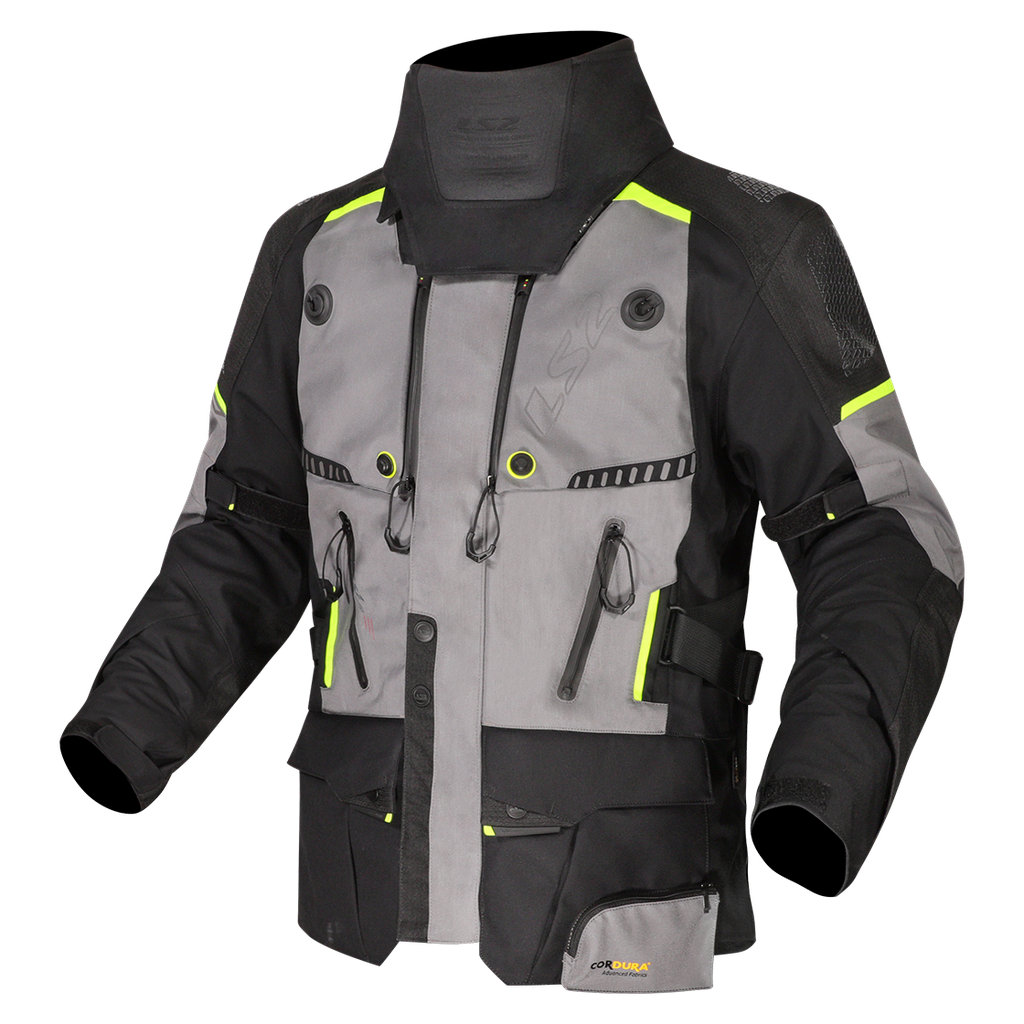 [64220F0112S] LS2 APOLLO MAN JACKET BLACK DARK GREY H-V YELLOW (S)