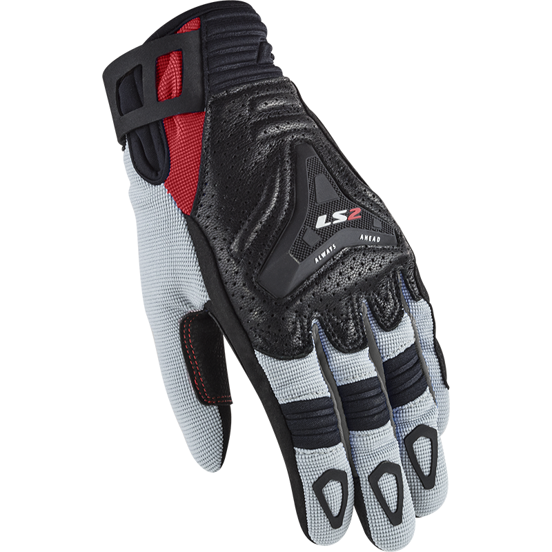 [70120F0032XS] LS2 ALL TERRAIN LADY GLOVES BLACK GREY RED (XS)
