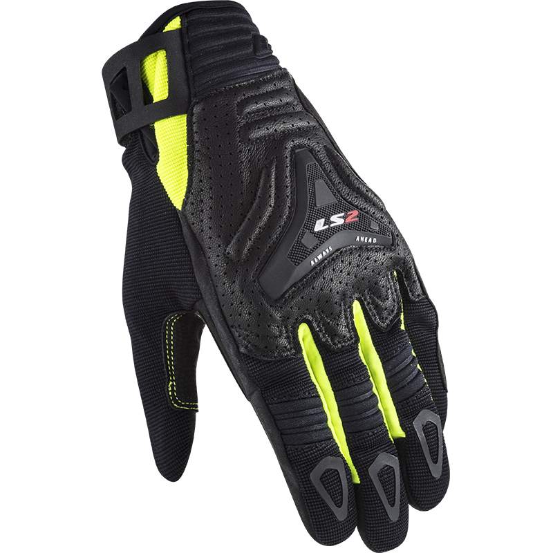 [70120F0154S] LS2 ALL TERRAIN MAN GLOVES BLACK H-V YELLOW (S)