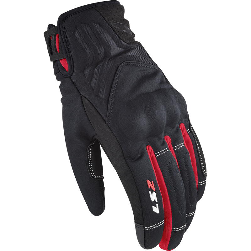 [70021W0032XS] LS2 JET 2 LADY GLOVES BLACK RED (XS)