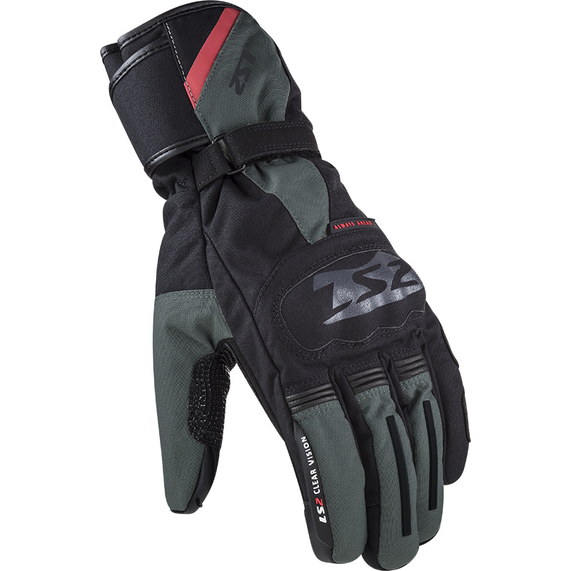 [70100W0161S] LS2 SNOW MAN GLOVES BLACK GREEN (S)