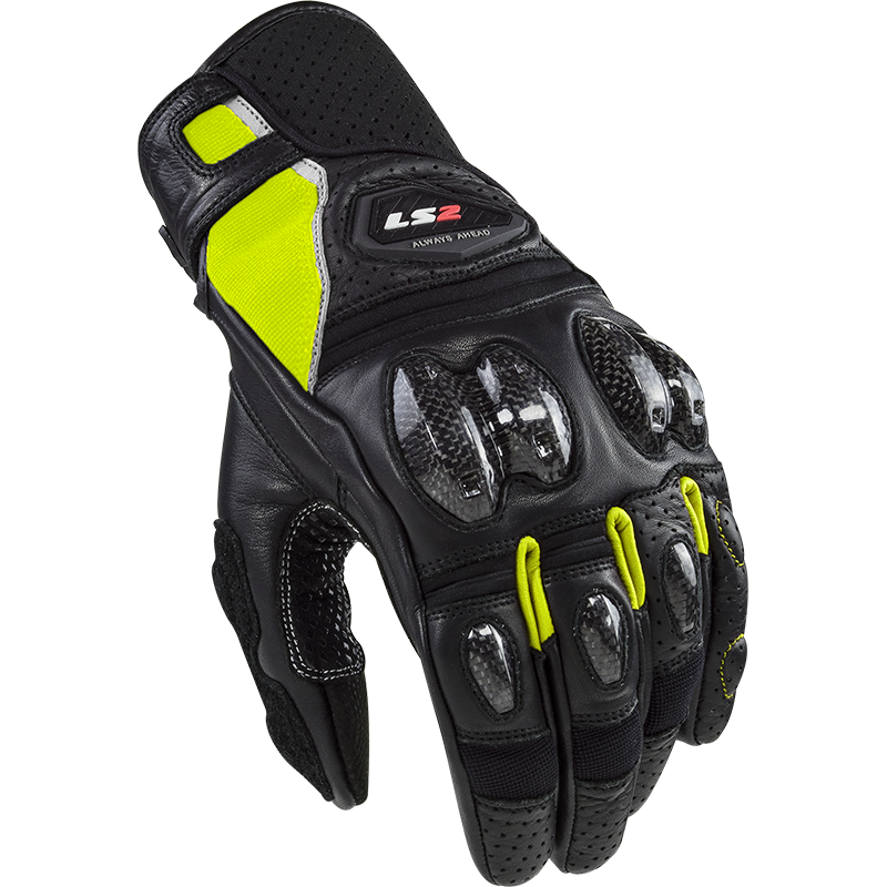 [70061F0154S] LS2 SPARK 2 LEATHER MAN GLOVES BLACK H-V (S)
