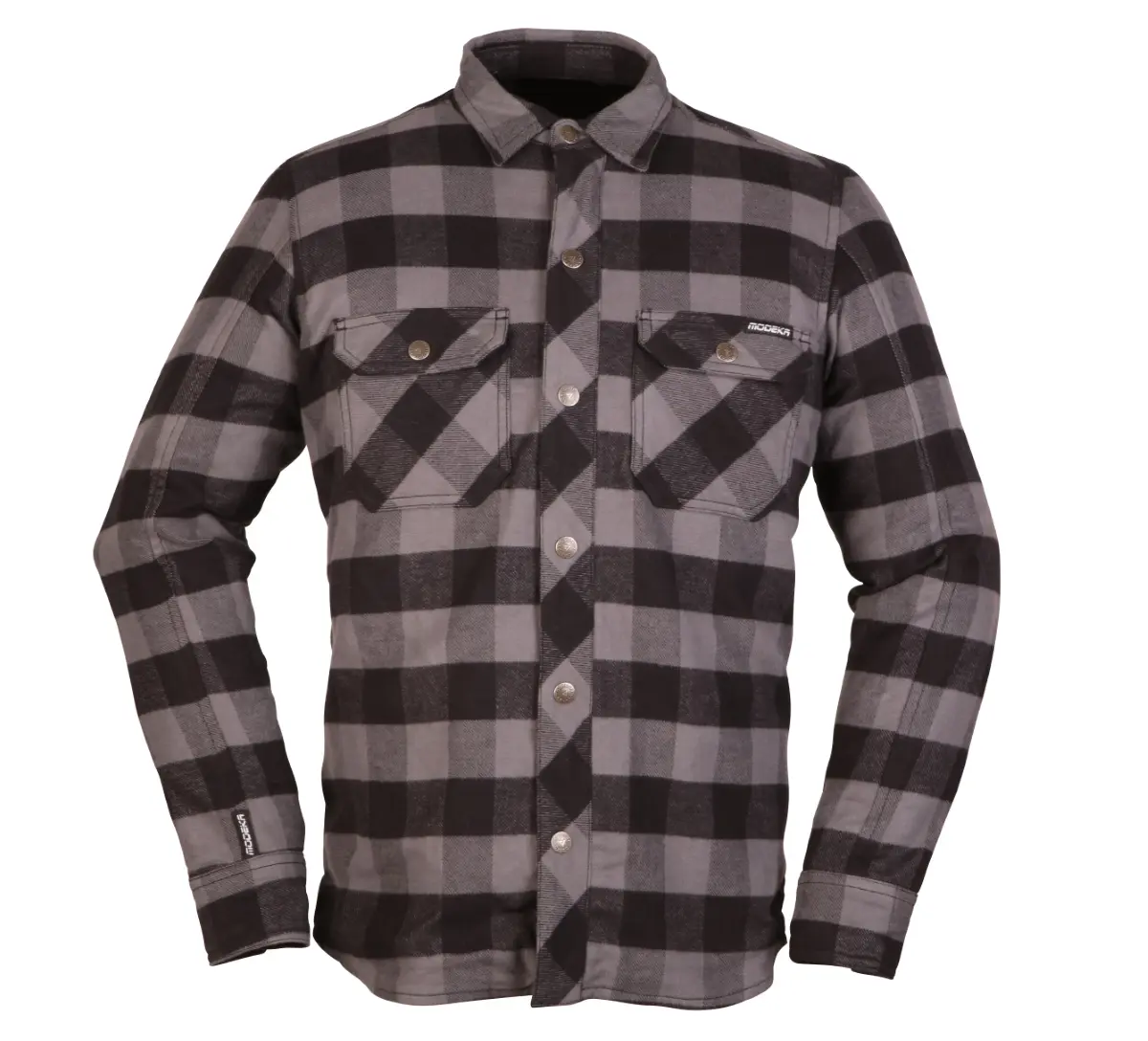 [086780 393 S] Modeka Flannel shirt Nooner Grey/Black (S)
