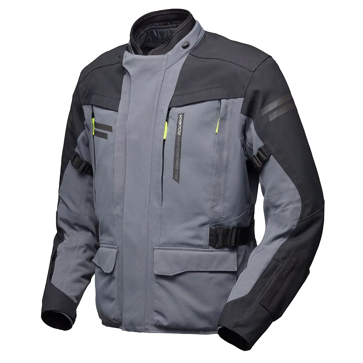 [084710 153 S] Modeka Jacket Paneo LT Stone Grey/Black (S)