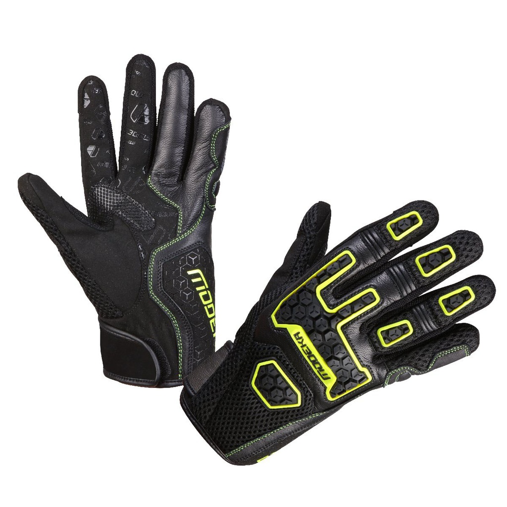 [074370 431 6] Modeka Glove Dracon Black/Yellow (6)