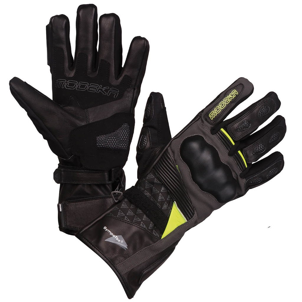 [074250 431 8] Modeka Panamericana Glove Black/Yellow (8)