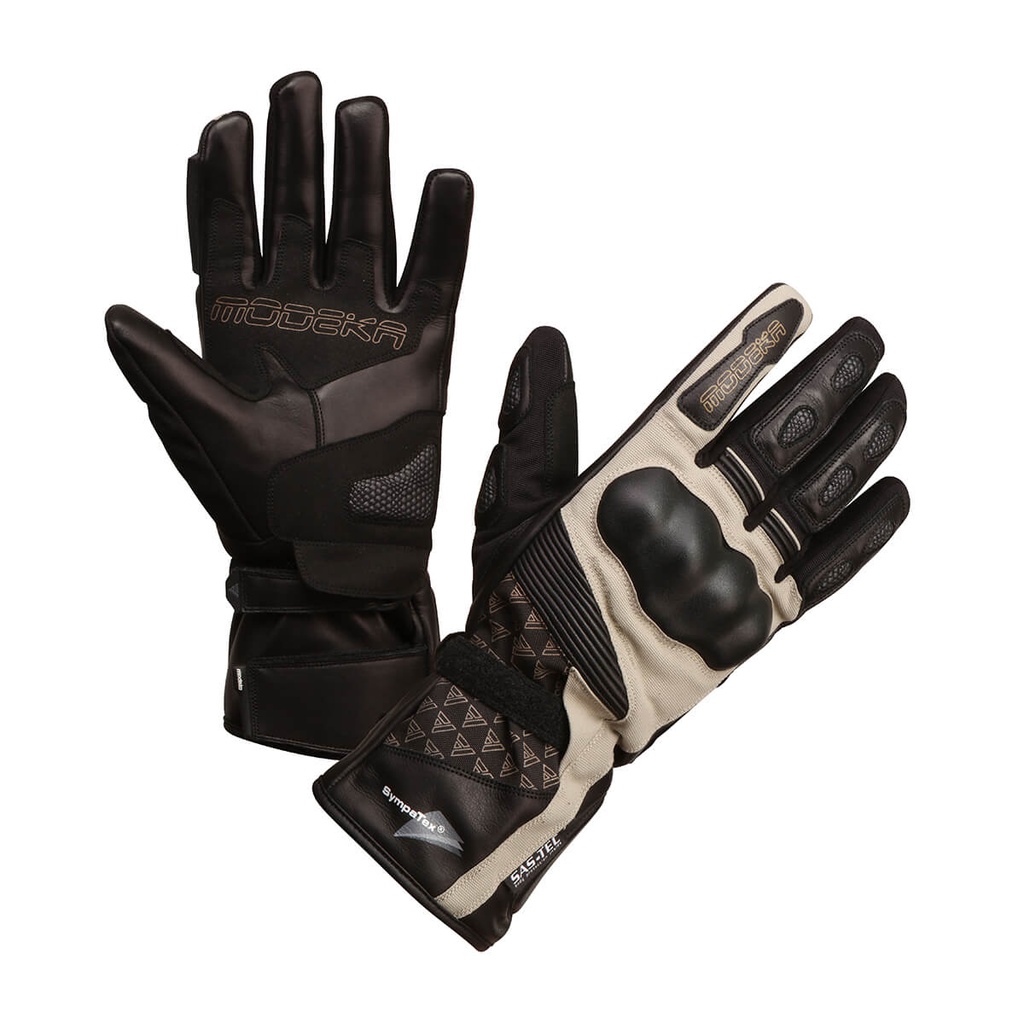 [074250 443 8] Modeka Panamericana Glove Black/Sand (8)