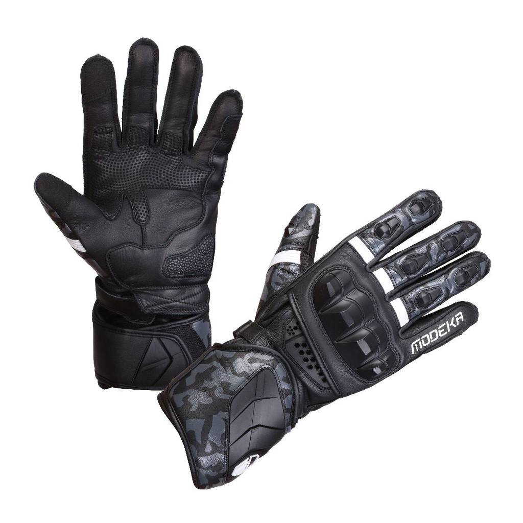 [074360 395 8] Modeka Valyant Pro Glove Black-And-White (8)
