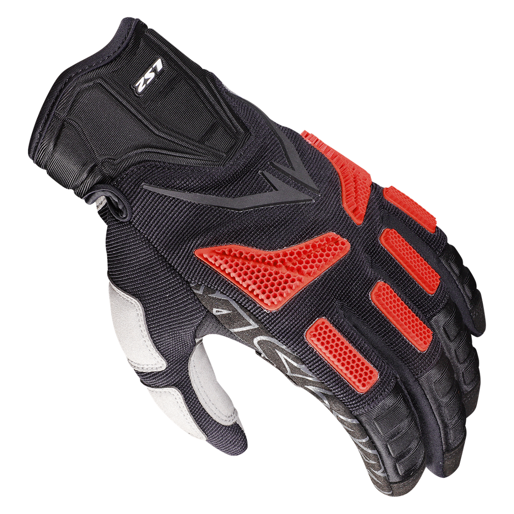 [70090S0132S] LS2 RAVIN MAN GLOVES BLACK RED (S)