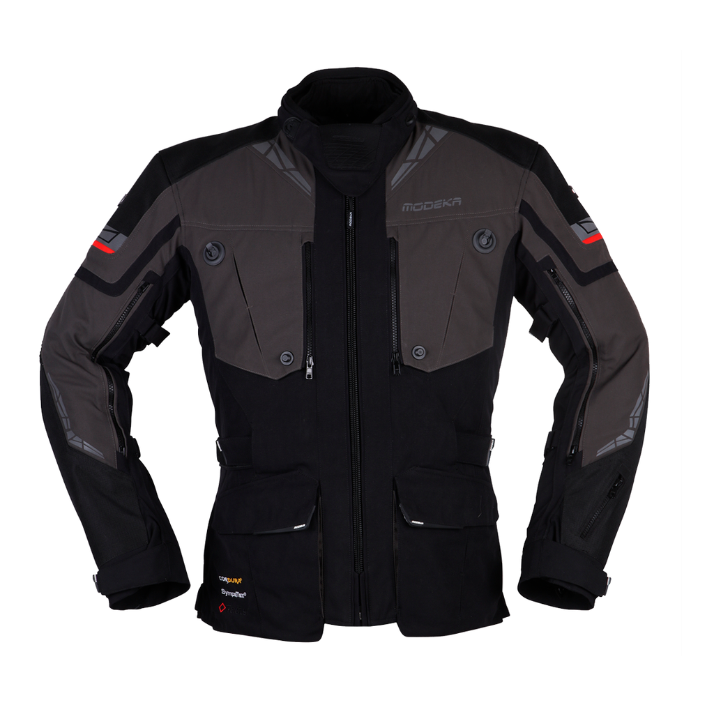 [084630 398 XS] Modeka Panamericana II Jacket Black/Dark Gray (XS)