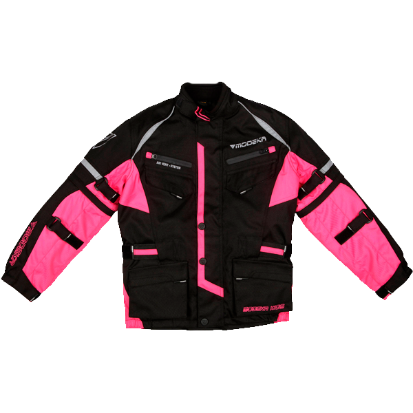 [083251 419 128] Modeka Tourex II Kids Jacket Black/Pink (128)