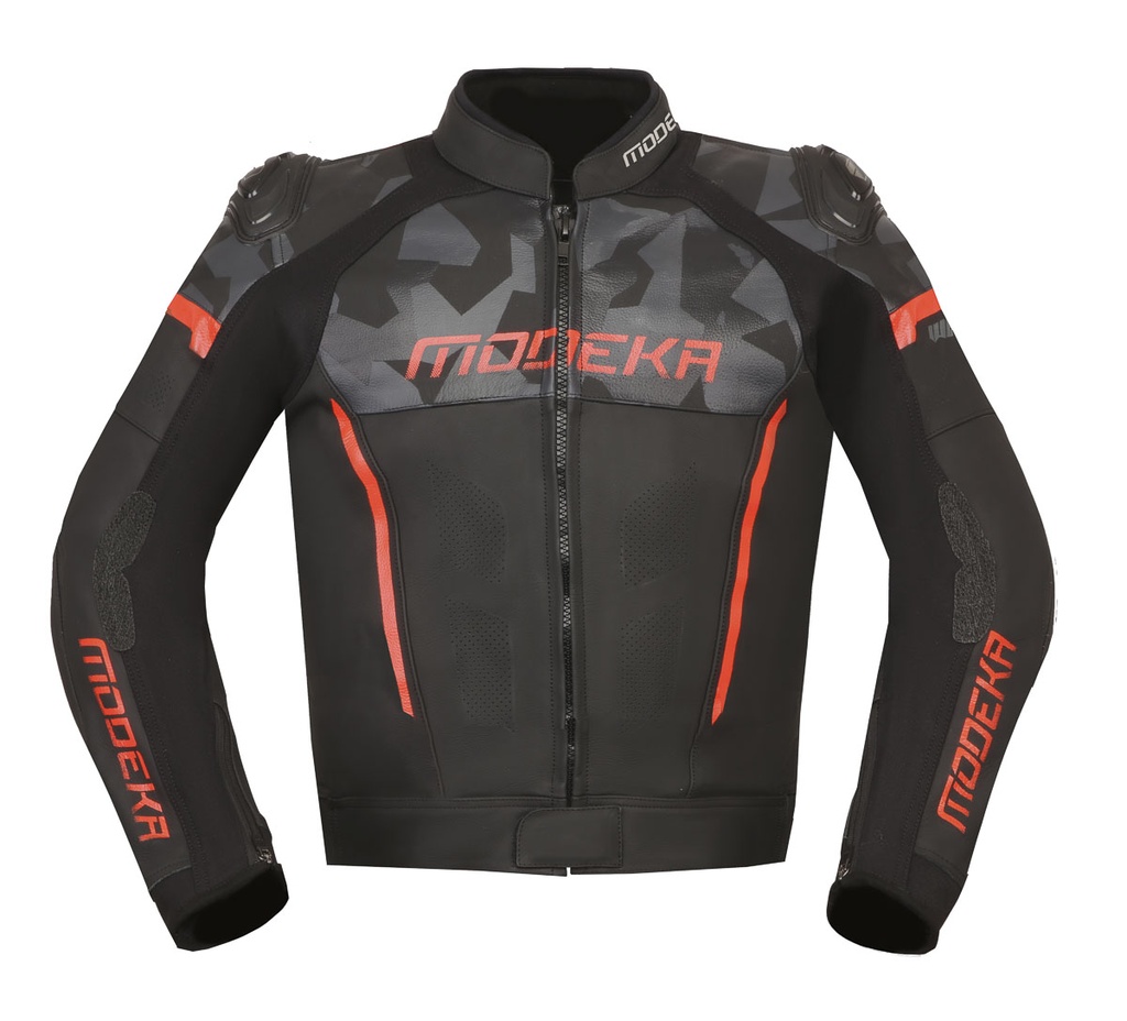 [010775 401 50] Modeka Valiant Jacket Black/Red (50)