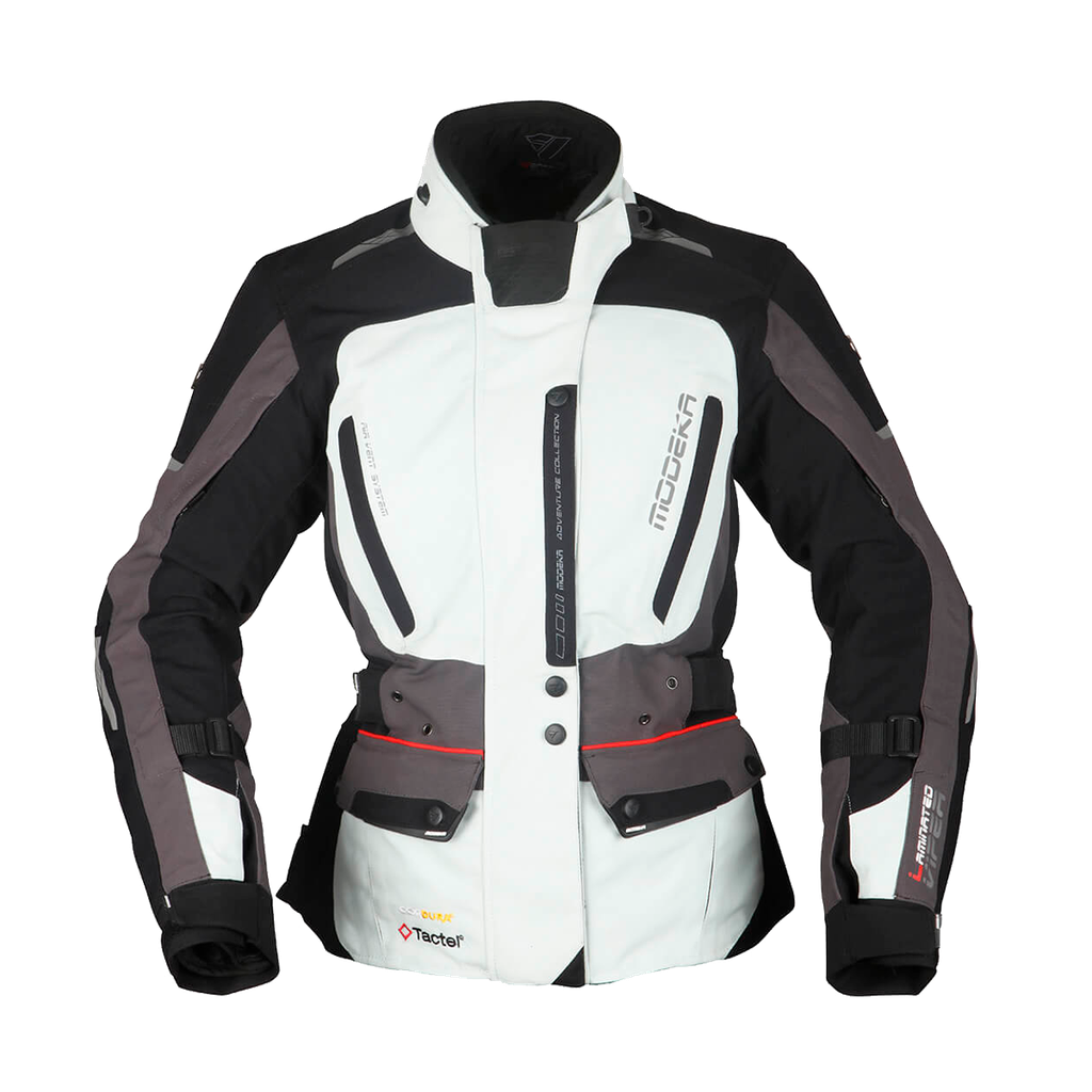 [084571 147 34] Modeka Viper LT Lady Jacket Light Gray/Dark Gray/Black (34)