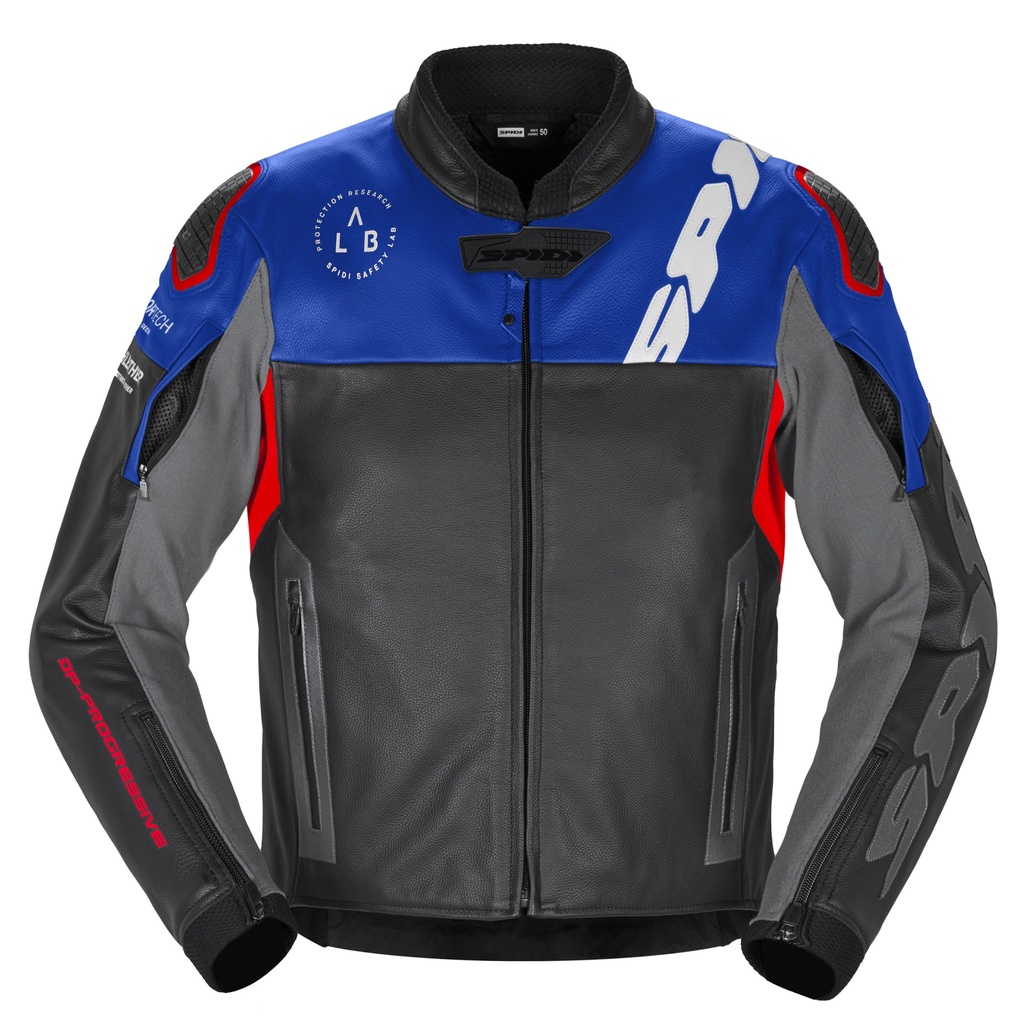 [P229-238-46] Spidi DP PROGRESSIVE LEATHER Black/Red/Blue (46)